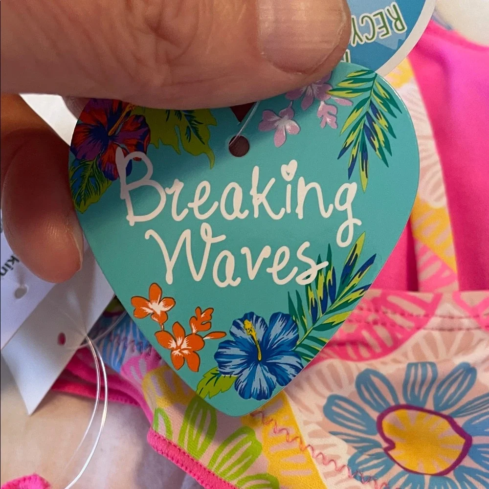 Colorful Floral Kids Bikini Set nwt breaking waves